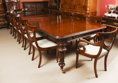 fig 1. Antique William IV 12ft Flame Mahogany Extending Dining Table 19th C