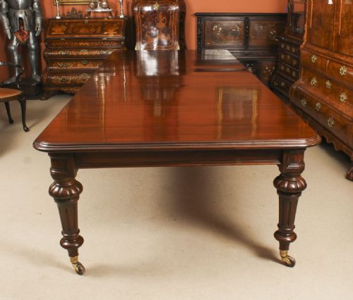 fig 6. Antique William IV 12ft Flame Mahogany Extending Dining Table 19th C