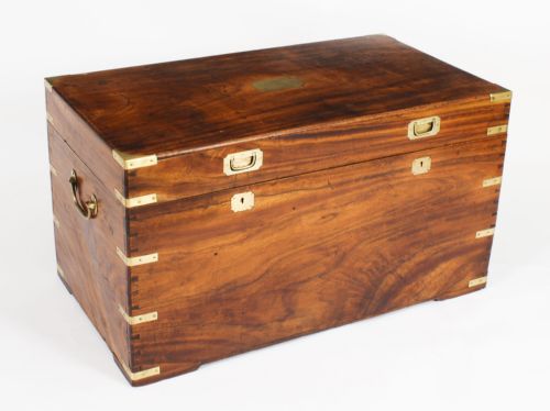 Antique Military Camphorwood Trunk Coffer 19th C