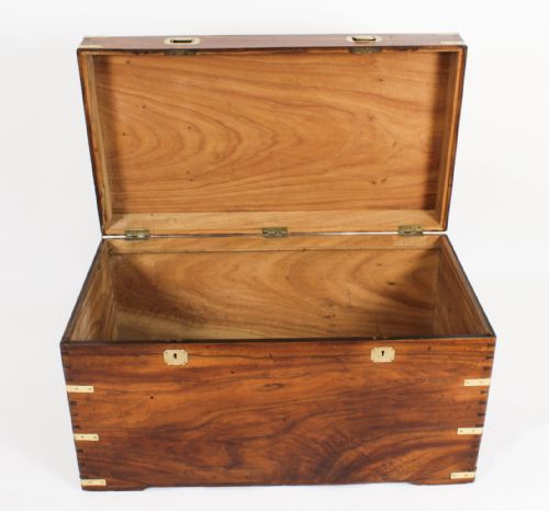 fig 1. Antique Military Camphorwood Trunk Coffer 19th C
