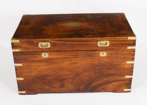 fig 2. Antique Military Camphorwood Trunk Coffer 19th C