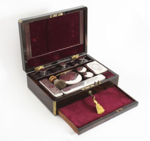 fig 2. Antique Victorian Coromandel Gentleman's Travelling Vanity Case 19th C