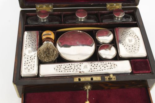 fig 5. Antique Victorian Coromandel Gentleman's Travelling Vanity Case 19th C