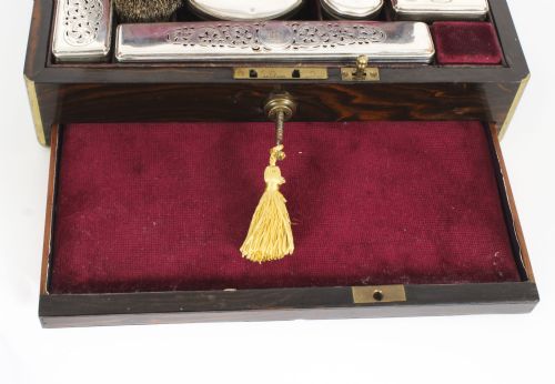 fig 6. Antique Victorian Coromandel Gentleman's Travelling Vanity Case 19th C