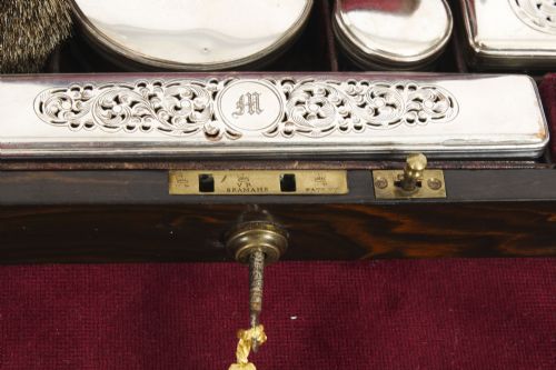 fig 7. Antique Victorian Coromandel Gentleman's Travelling Vanity Case 19th C