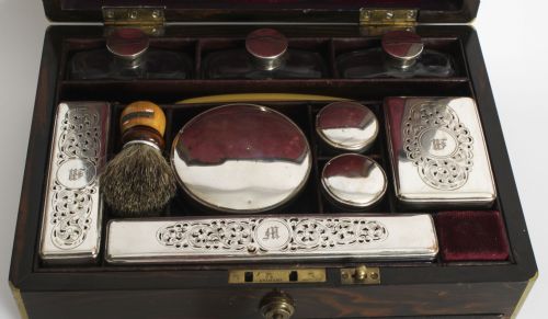 fig 8. Antique Victorian Coromandel Gentleman's Travelling Vanity Case 19th C