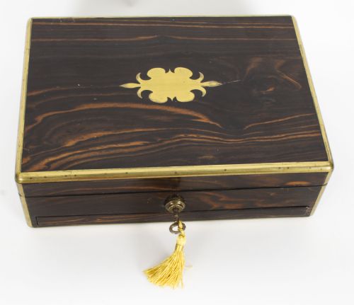 fig 10. Antique Victorian Coromandel Gentleman's Travelling Vanity Case 19th C
