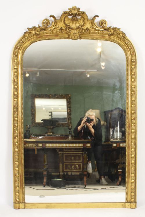 fig 1. Antique Large Victorian Giltwood Wall Mirror c.1860 - 165 x 106cm 19th C