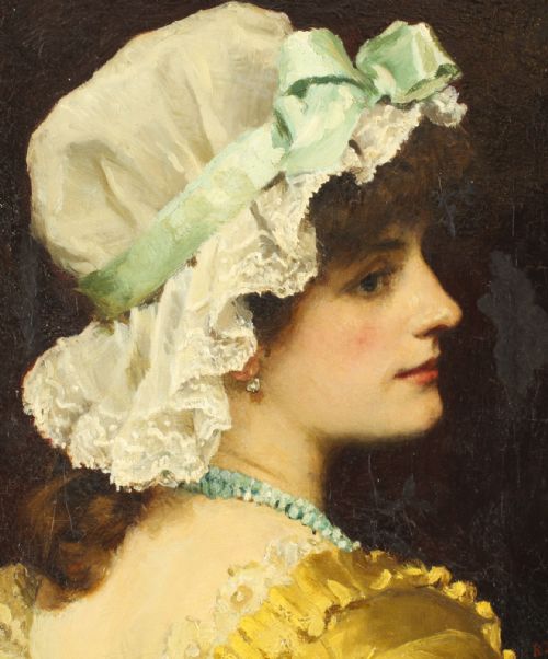 fig 2. Antique Oil on Canvas Portrait Painting by Robert James Gordon RBA Late 19th C