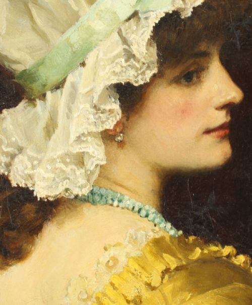 fig 4. Antique Oil on Canvas Portrait Painting by Robert James Gordon RBA Late 19th C