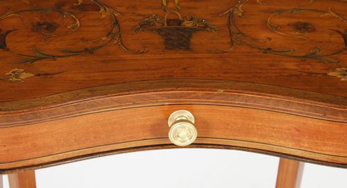 fig 5. Antique English Marquetry Kidney Shaped Occasionally Tables 19th C