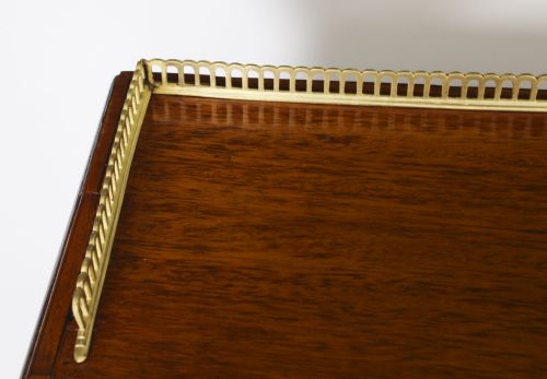 ANTIQUE VICTORIAN INLAID MAHOGANY PEDESTAL DESK 19TH C - ADDITIONAL PHOTO 6