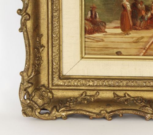 fig 3. A 19th-century oil painting by Alfred Pollentine depicting the Grand Canal in Venice, presented in an ornate gilded frame.