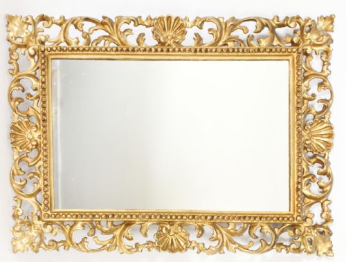 ANTIQUE ITALIAN GILTWOOD FLORENTINE MIRROR 19TH CENTURY 40 X 30CM - ADDITIONAL PHOTO 2