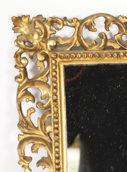 ANTIQUE ITALIAN GILTWOOD FLORENTINE MIRROR 19TH CENTURY 40 X 30CM - ADDITIONAL PHOTO 3