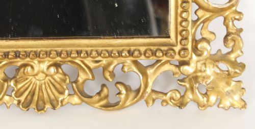 ANTIQUE ITALIAN GILTWOOD FLORENTINE MIRROR 19TH CENTURY 40 X 30CM - ADDITIONAL PHOTO 4