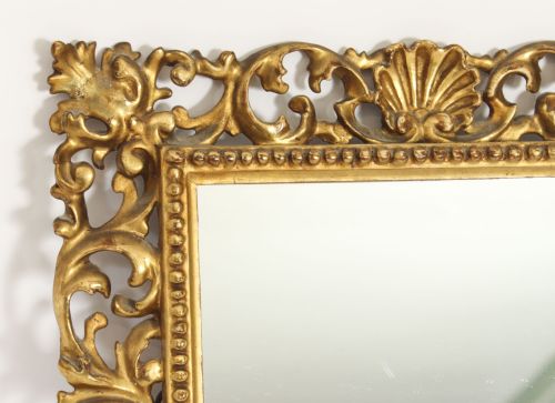 ANTIQUE ITALIAN GILTWOOD FLORENTINE MIRROR 19TH CENTURY 40 X 30CM - ADDITIONAL PHOTO 6