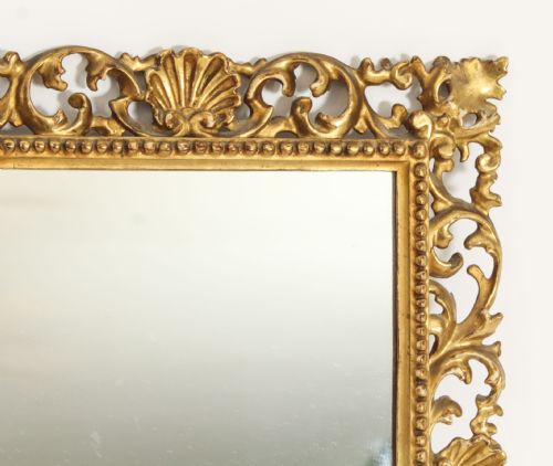 ANTIQUE ITALIAN GILTWOOD FLORENTINE MIRROR 19TH CENTURY 40 X 30CM - ADDITIONAL PHOTO 7