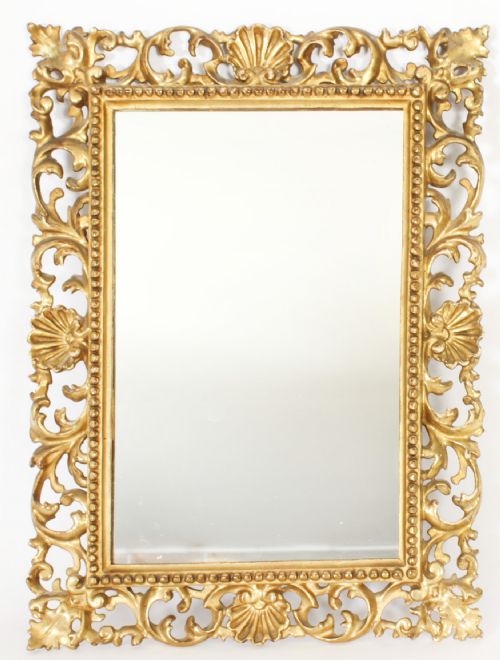 ANTIQUE ITALIAN GILTWOOD FLORENTINE MIRROR 19TH CENTURY 40 X 30CM - ADDITIONAL PHOTO 11