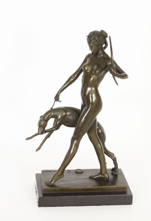 fig 1. Antique Art Deco Bronze Diana the Huntress Edward McCartan Paris C1930
