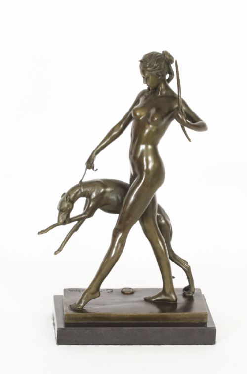 fig 2. Antique Art Deco Bronze Diana the Huntress Edward McCartan Paris C1930