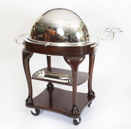 Antique Art Deco Drakes D6 Silver Plated Beef Carving Trolley C1930