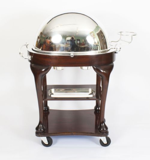 fig 2. Antique Art Deco Drakes D6 Silver Plated Beef Carving Trolley C1930