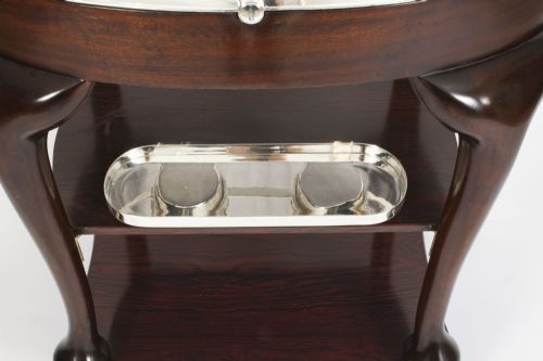 fig 3. Antique Art Deco Drakes D6 Silver Plated Beef Carving Trolley C1930