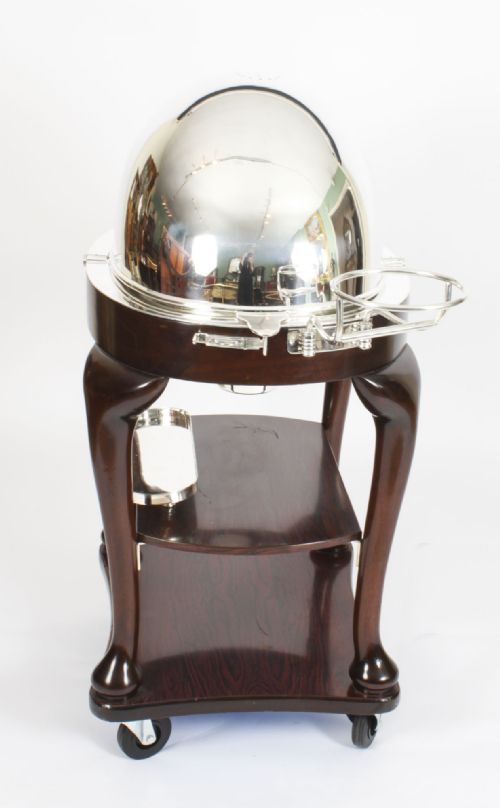 fig 4. Antique Art Deco Drakes D6 Silver Plated Beef Carving Trolley C1930