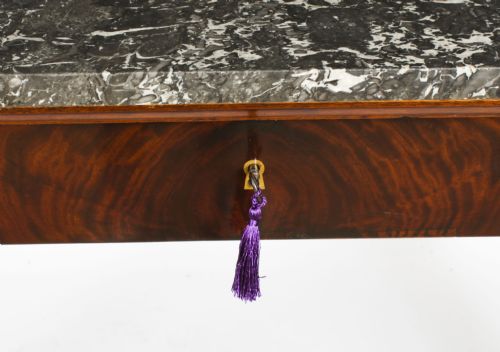 fig 5. Antique French Empire Marble Top Ormolu Mounted Console Table 19th C