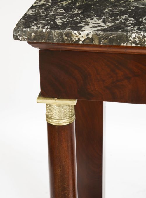fig 7. Antique French Empire Marble Top Ormolu Mounted Console Table 19th C