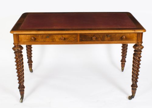 fig 1. Antique Victorian Walnut Writing Table Hindley & Sons 19th C
