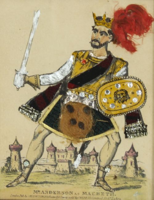 fig 1. Set of 8 Antique Hand-Tinted Engravings of Theatrical Characters 19th C