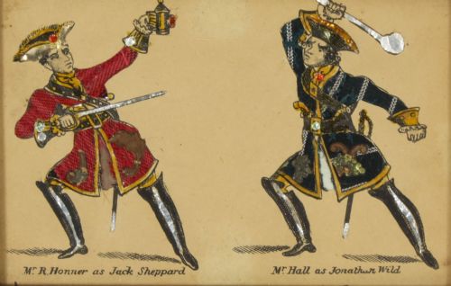 fig 5. Set of 8 Antique Hand-Tinted Engravings of Theatrical Characters 19th C