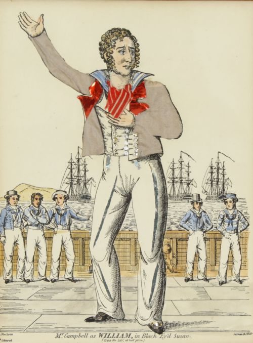 fig 6. Set of 8 Antique Hand-Tinted Engravings of Theatrical Characters 19th C