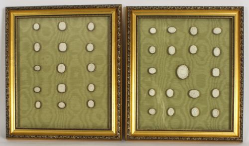 Antique Pair Framed Grand Tour Giovanni Liberotti Intaglios 19th C