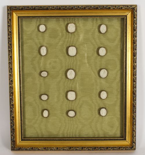 fig 1. Antique Pair Framed Grand Tour Giovanni Liberotti Intaglios 19th C