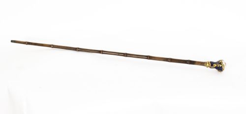 fig 3. Antique Ladies Walking Cane Stick with Sevres Porcelain Handle 19th C