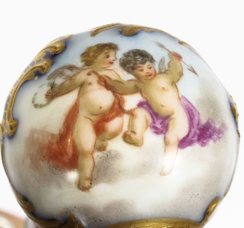 fig 6. Antique Ladies Walking Cane Stick with Sevres Porcelain Handle 19th C