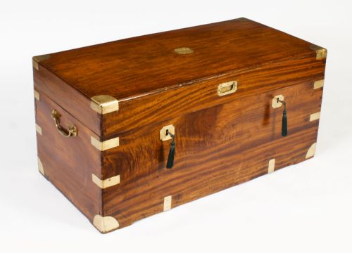 Antique Military Campaign Camphorwood Trunk Coffer C1820 19th C