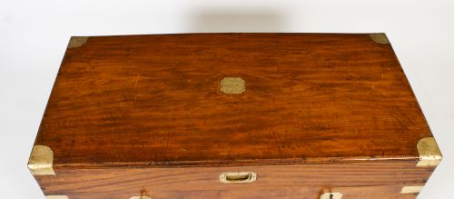 fig 2. Antique Military Campaign Camphorwood Trunk Coffer c1820 19th C
