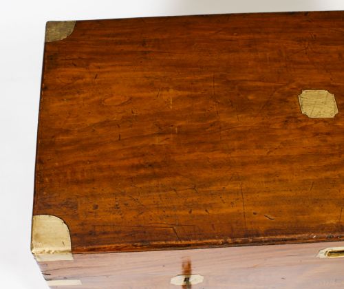 fig 4. Antique Military Campaign Camphorwood Trunk Coffer c1820 19th C