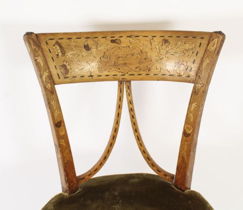 fig 2. Antique Dutch Satinwood Marquetry Desk Chair c.1830 19th Century