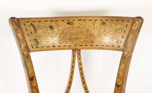 fig 3. Antique Dutch Satinwood Marquetry Desk Chair c.1830 19th Century