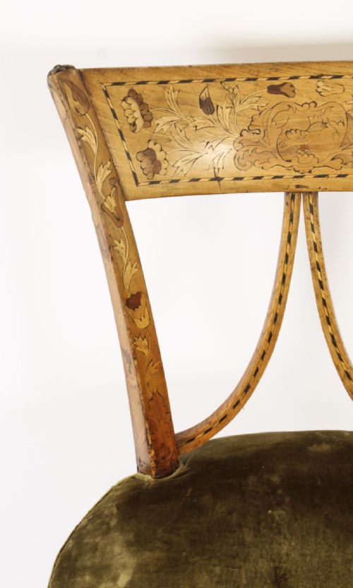 fig 4. Antique Dutch Satinwood Marquetry Desk Chair c.1830 19th Century