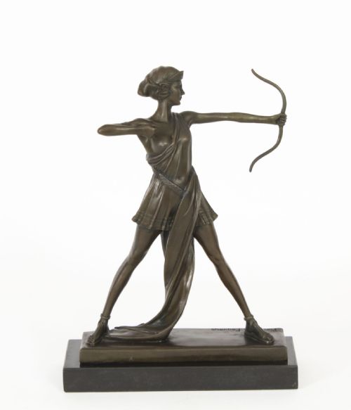 fig 2. Antique Art Deco Bronze Sculpture of Diana by Pierre La Faguays Paris C1920