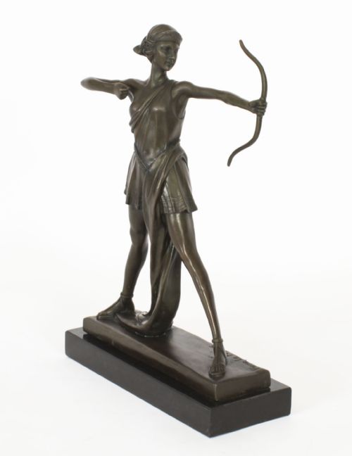 fig 4. Antique Art Deco Bronze Sculpture of Diana by Pierre La Faguays Paris C1920