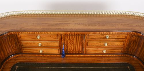 fig 3. Antique Victorian Satinwood Carlton House Writing Desk 19th C