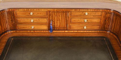 fig 5. Antique Victorian Satinwood Carlton House Writing Desk 19th C