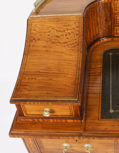 fig 6. Antique Victorian Satinwood Carlton House Writing Desk 19th C